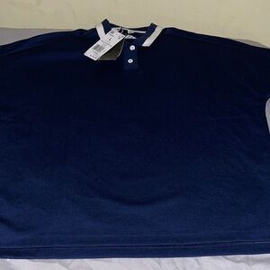 Women’s Navy Adidas’s Polo Shirt with Contrast Collar - Unbranded
